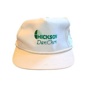 Vintage 90s Hickson DanChem Snapback Hat Cap Green White Rope